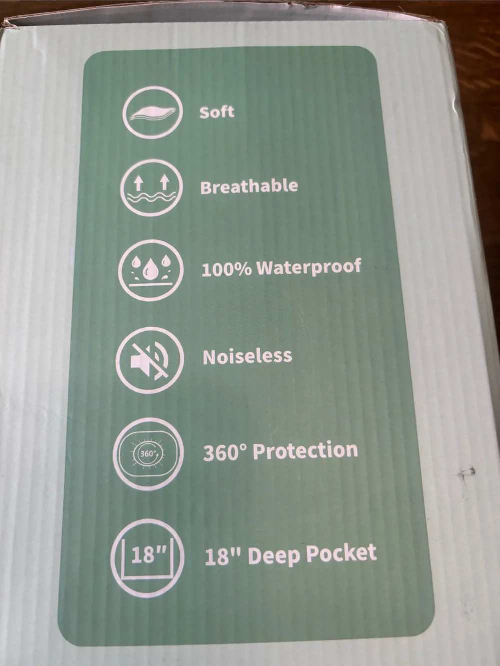 New in Box King Waterproof Mattress Protector Gray 18” Deep Pocket